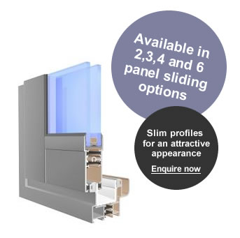 A section of an aluminium horizontal sliding windows 